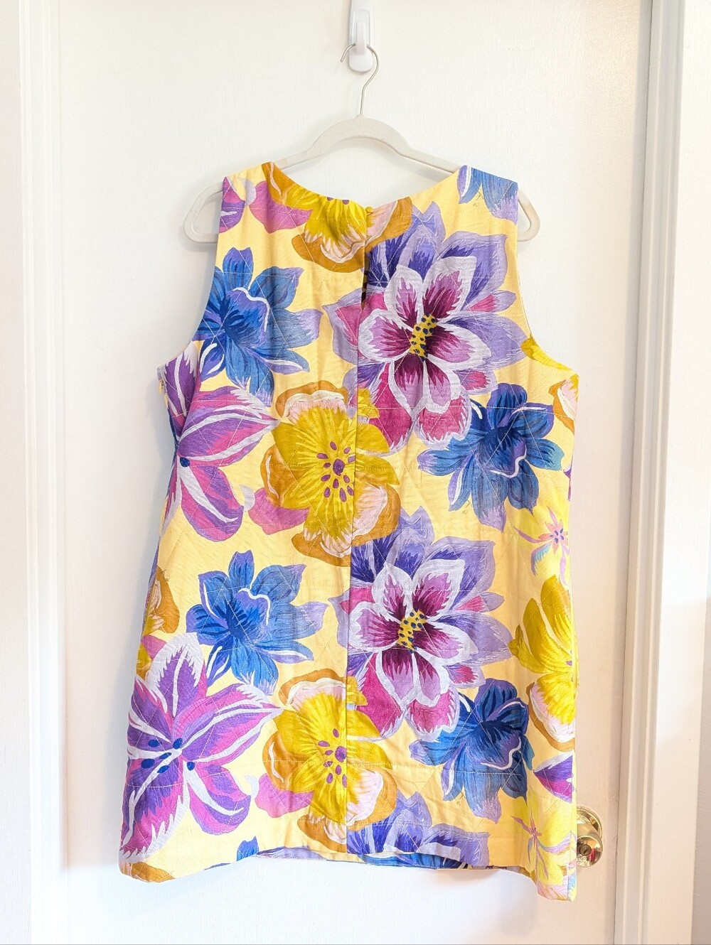 NWT Farm Rio Floral Sleeveless Quilted Shift Mini Dress With Pockets- XL - Picture 2 of 8